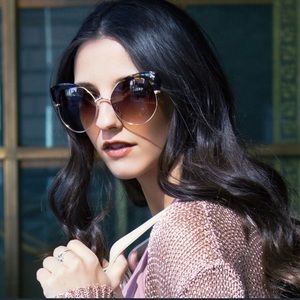 Oversized Cateye Sunglasses - Amber Leopard